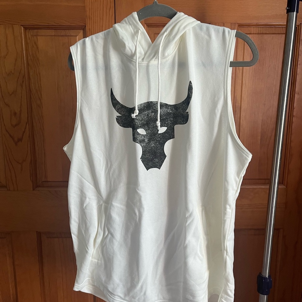 Under Armour White Muscle Tee with Black Logo